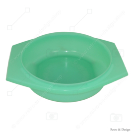 Vintage Tupperware raspkom of schaafschaal in de kleur groen met transparant deksel