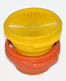 Conjunto de dos servidores de ensalada Tupperware vintage con tapa servalier