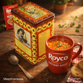 Lata vintage de sopa Royco – diseño nostálgico de Ot y Sien (años 80)