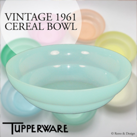 Vintage Tupperware schaaltje of kommetje voor ontbijtgranen of pudding, lichtblauw