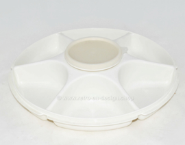 Vintage Tupperware divided serving center - Grote snackschaal, serveerschaal of hapjesschaal