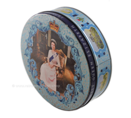 Vintage tin drum on the occasion of the silver jubilee of Queen Elizabeth in 1977