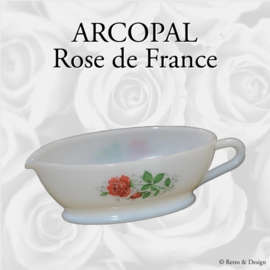 Arcopal sauce boat or gravy boat with Rose de France pattern