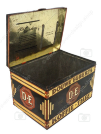 Lata rectangular para mostrador de tienda vintage de Douwe Egberts Koffie en Thee fabrieken