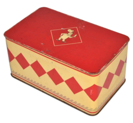 Vintage koektrommel van Bolletje met rood deksel