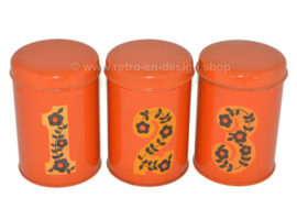 Set of three vintage Brabantia storage containers numbered with the numbers 1, 2 and 3