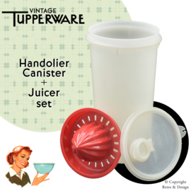 Contenedor Transparente Tupperware con Boquilla para Verter y Exprimidor – Clásico de los años 60
