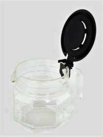 Octagonal glass coffee or teapot by Arcoroc France, Octime