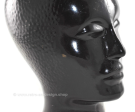 Vintage black glass head from the 1970s