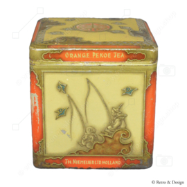 Vintage cube en étain par NIEMEIJER pour thé Pecco