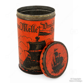 Vintage Van Melle Vruchten Drops Verkaufsdose – Segelschiffe – ca. 1925–1960