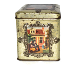 Vintage tin with images of old master paintings