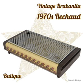 Chauffe plat ou rechaud vintage fabriqué par Brabantia décor Batique modèle 2