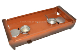 Two-tone brown vintage camping stove made by Brabantia