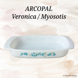 Arcopal France oven dish with Veronica, Myosotis pattern