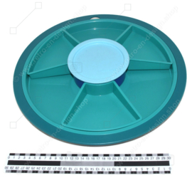 Tupperware Preludio serveerschaal of hapjesschaal zes-vaks, Groen/blauw