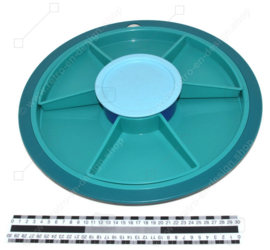 Centre de service de collection Tupperware Preludio avec six compartiments, Vert/bleu