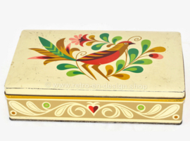 Vintage biscuit tin "Fantasia" for VERKADE with stylized bird
