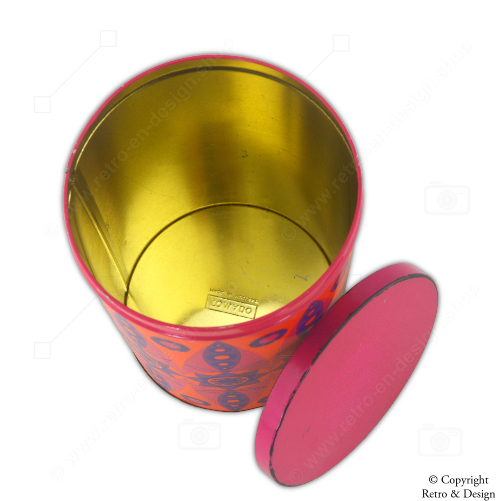Boîte vintage Tomado – Orange, violet et rose – Motif kaléidoscopique psychédélique
