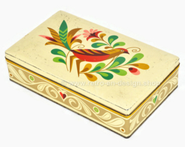 Vintage biscuit tin "Fantasia" for VERKADE with stylized bird