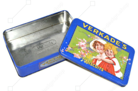 Vintage multi-coloured tin from Verkade with mother and child in nostalgic design