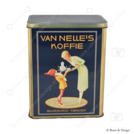 Vintage tin Van Nelle's Coffee, guarantees quality. With gnome Piggelmee