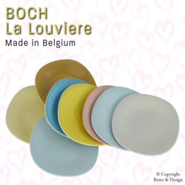 "Boch La Louvière: Eine bezaubernde Kollektion - 8 Pastellfarbene Dessertteller im stilvollen Design"