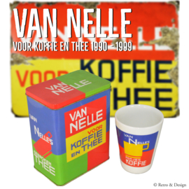 Breng Nostalgie tot Leven: Van Nelle Retro Koffie- en Theeblik met Aardewerk Beker