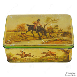 Vintage Tin by De Gruyter with English Hunting Scene and Fox Hunt