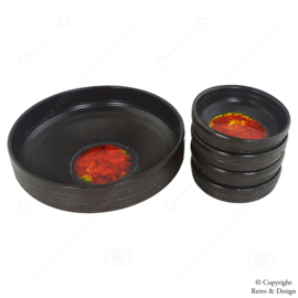 Elegant Vintage Peanut Bowl Set with Lava Decoration – Perfect for Festive Occasions