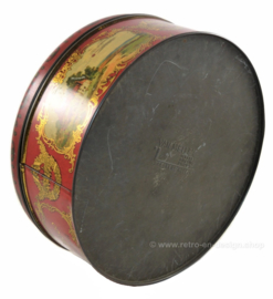 Vintage antique round toffee or candy tin by Van Melle