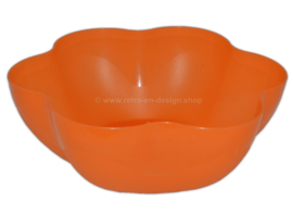 Large orange Tupperware chips or salad bowl with three-compartment lid