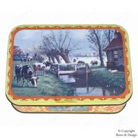 Boîte Rectangulaire Vintage avec Décoration de Ferme