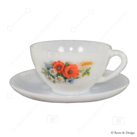 Arcopal France cup and saucer, Fleurs de Champêtre / Field flowers