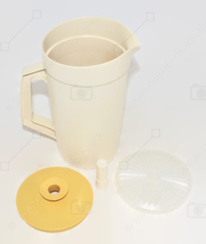 Vintage Tupperware crémekleurige Schenkkan of Sapkan met beige deksel