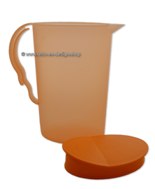Vintage Tupperware Impressions waterkan, pitcher in Zalmroze/oranje
