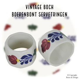 "Set mit zwei Vintage Boch Boerenbont Serviettenringen"