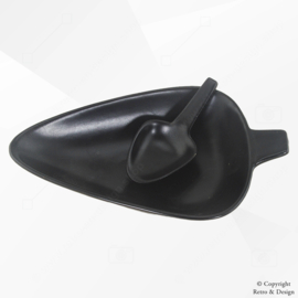 Cuenco de cerámica para cacahuetes en esmalte negro mate – Incluye cuchara