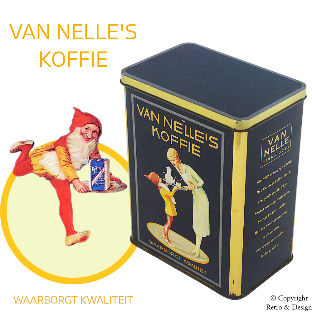 Van Nelle Coffee Tin with Piggelmee – Vintage Collectible from 1999