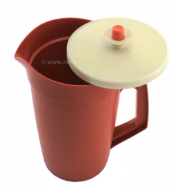 Vintage Tupperware Schenkkan of Sapkan rood/bruin, groot model