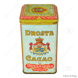 Une boîte de cacao de haute qualité de 1 kg net de Droste's Cocoa & Chocolate Factories N.V. avec une infirmière