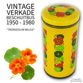 Boîte à Biscuits Verkade Vintage – Capucines, Design Néerlandais 1960–1980