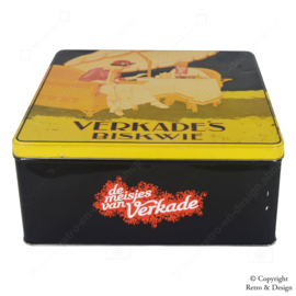 Enchanting Verkade Biscuit Tin with Iconic Verkade Girls - A Piece of History!