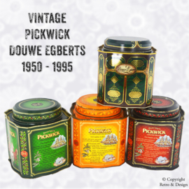 🌟 Set van vier prachtige vintage Pickwick theeblikken - een tijdloze schat uit het verleden! 🌟