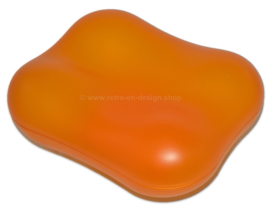Transparent orange vintage Alessi Biscuit box 'Mary Biscuit' by Stefano Giovannoni