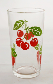 Vintage ensemble de 8 verres à fruits avec cerise et fraise