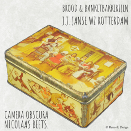 Caja estaño vintage "Brood & Banketbakkerijen J.J. Janse Wz Rotterdam"