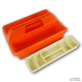 Vintage Curver Aufbewahrungsbox – Orange mit seltener Einsatzschale | Retro 70er/80er Jahre