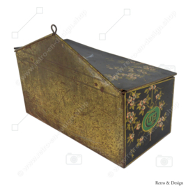 Caja de limpieza rectangular con tapa abatible, decoraciones con flores de cerezo, ibis y faroles "Sea inteligente, utilice Glim"