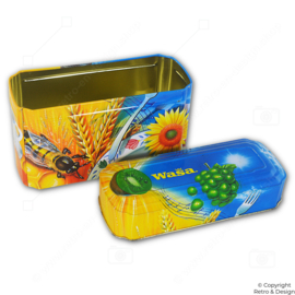 Wasa knäckebröd bewaarblik – kleurrijk vintage (1985–1999)